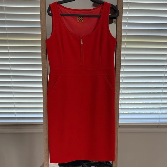 Tory Burch Vibrant Red/Orange Mini Dress - Picture 1 of 6